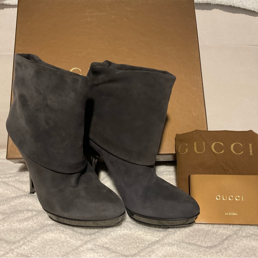 Gucci Gray Suede Boots